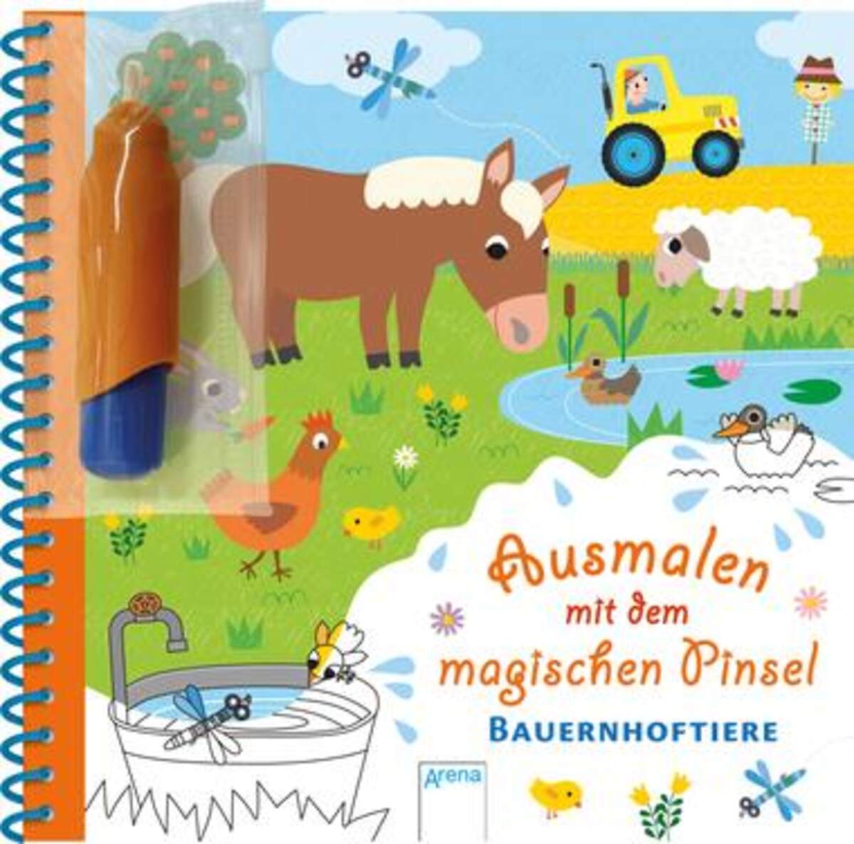Arena Ausmalen mit dem magischen Pinsel - Bauernhoftiere