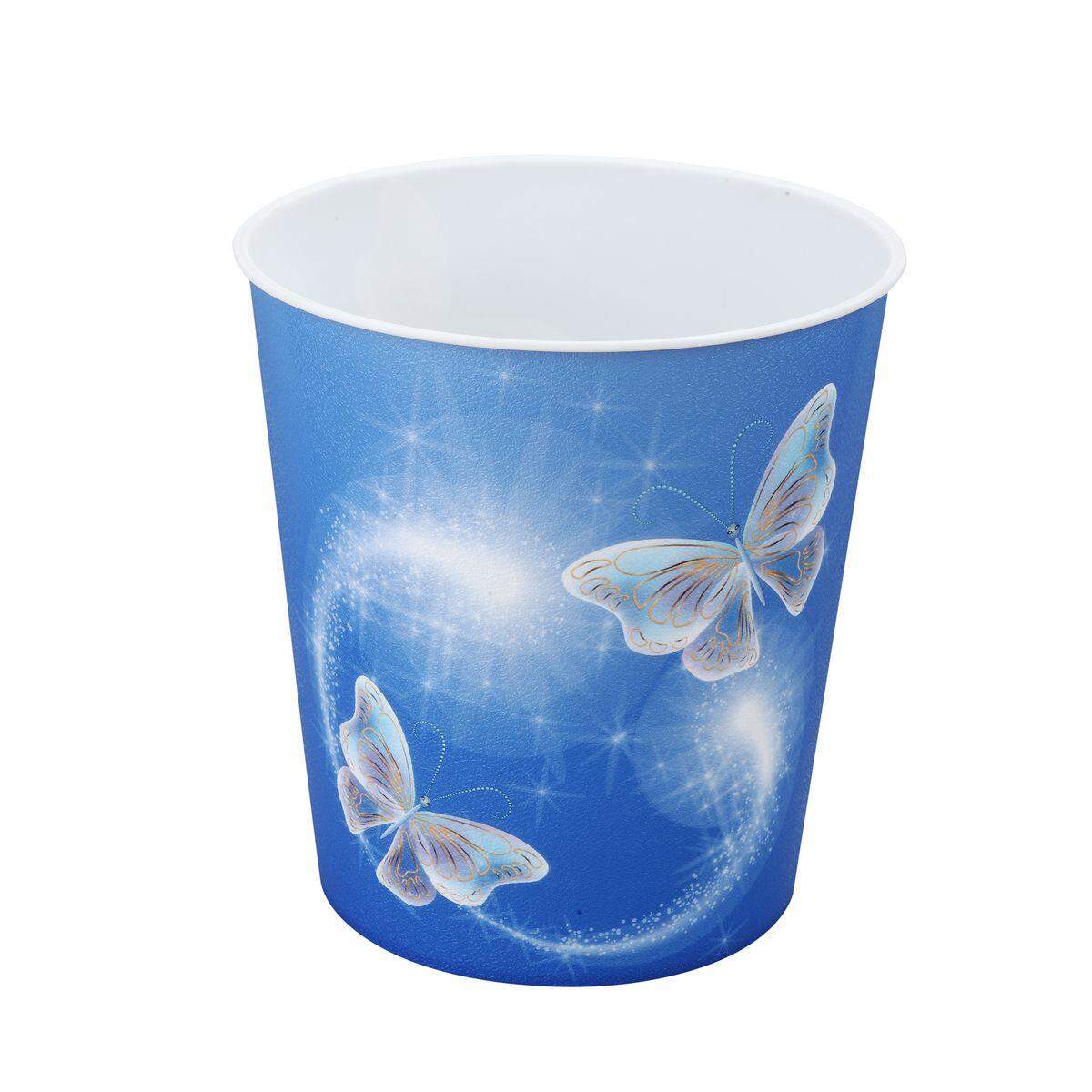 Idena Papierkorb aus PP 9 Liter, Schmetterling