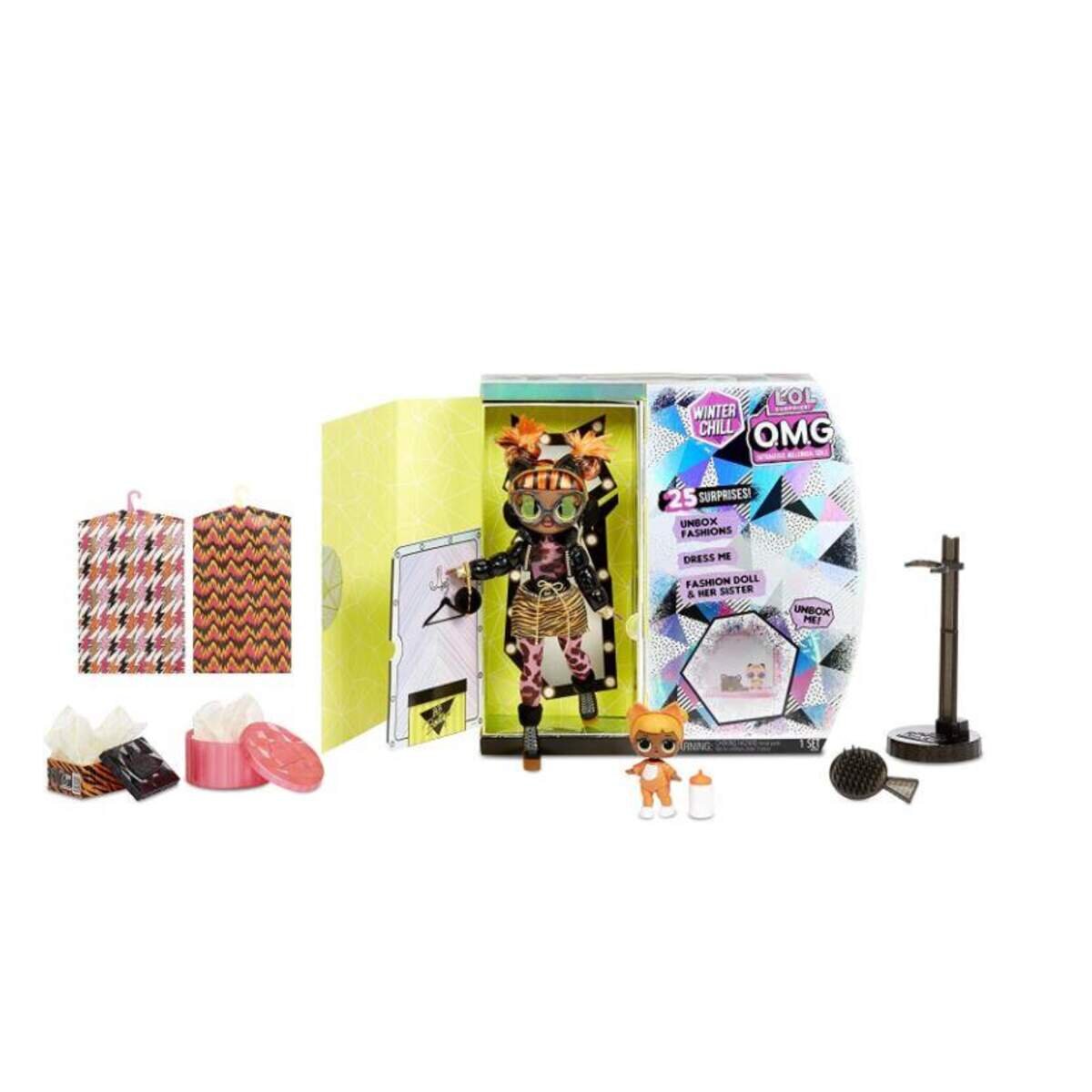 MGA Entertainment L.O.L. Surprise OMG Winter Chill Missy Meow and Baby Cat