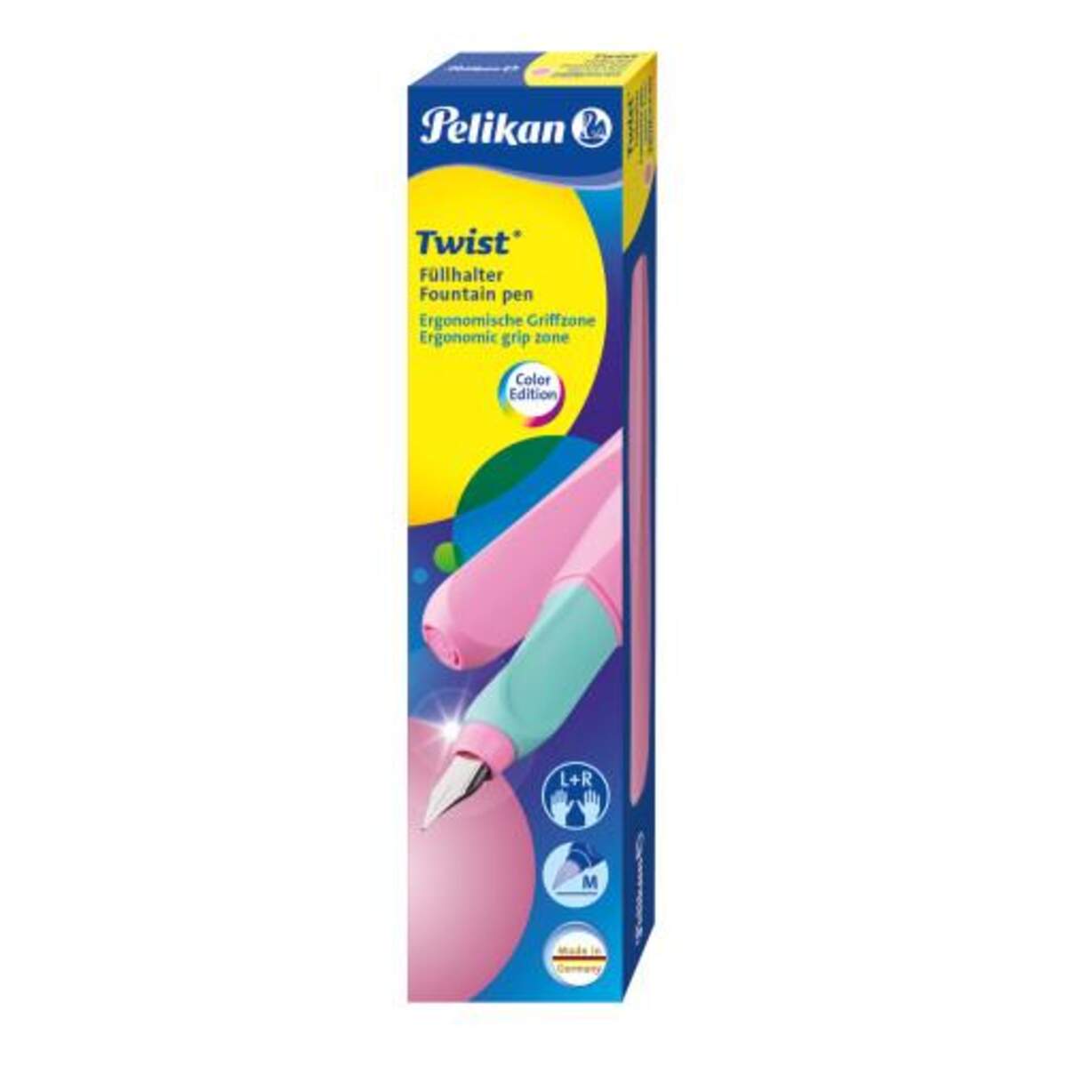 Pelikan Füller Twist Feder M, Sweet Lilac universell für Rechts- und Linkshänder