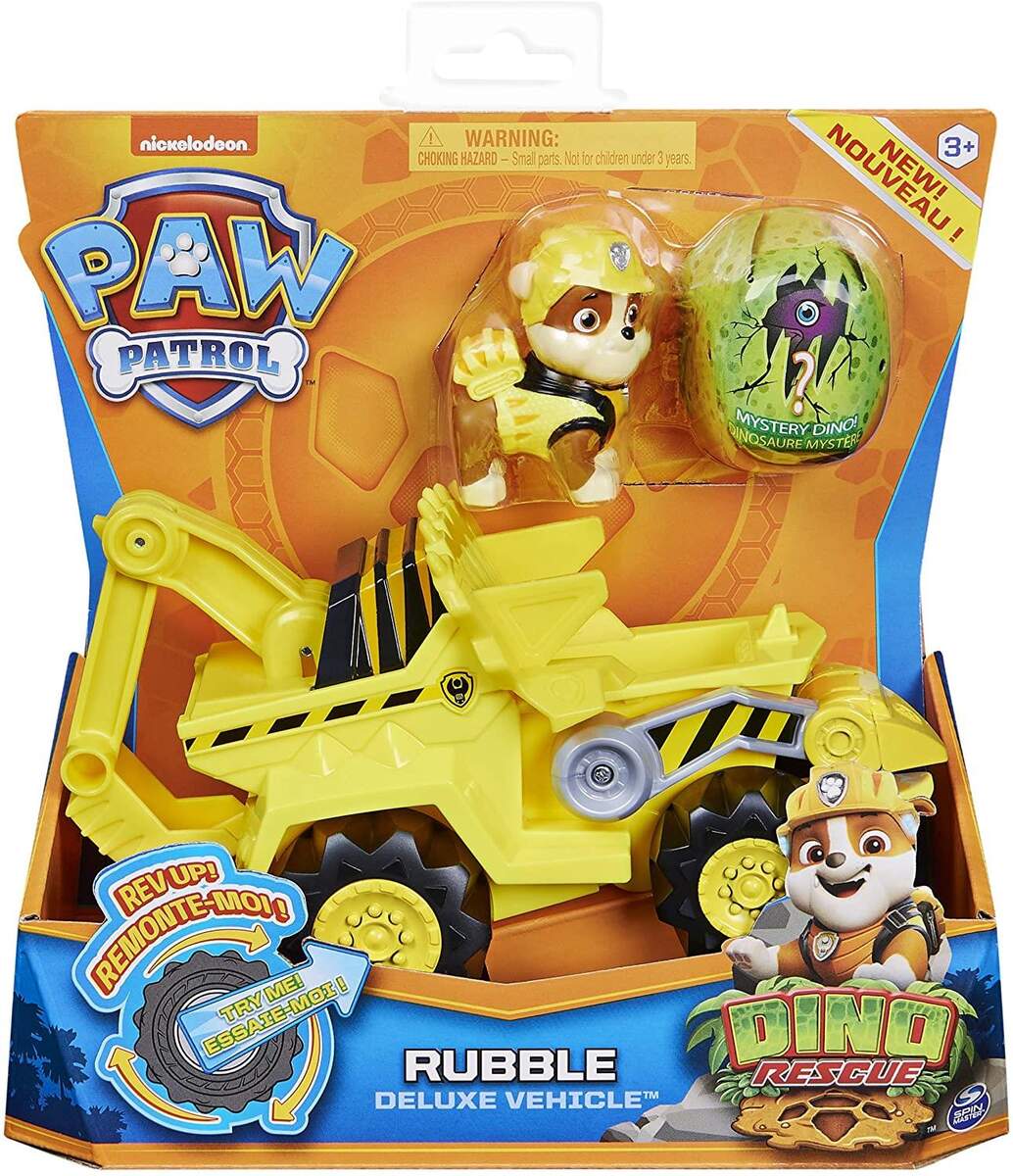 Spin Master Paw Patrol - Dino Rescue – Rubble – Set Charakter & Deluxe Fahrzeug