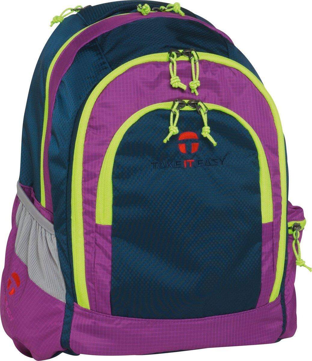 Take it Easy Schulrucksack Berlin Nylon blau Lila