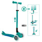 Authentic Sports Globber Primo Foldable Plus Lights türkis-dunkelblau, mit Leuchtrollen
