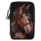 Depesche Miss Melody 3 Fach Federtasche LED GLITTER HORSE