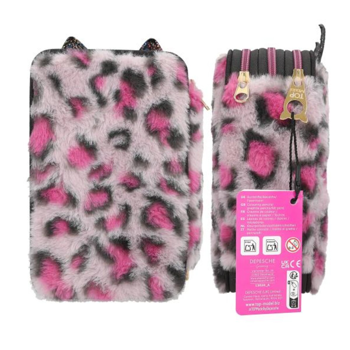 Depesche TOPModel 3 Fach Federtasche Leo Fell REBEL KITTY