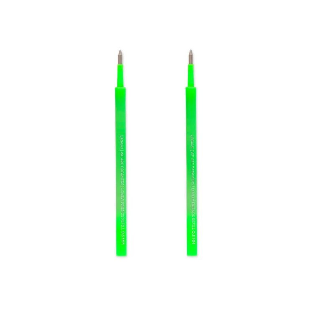 Legami Set mit 2 Ersatzpatronen für Gelstift - Lovely Friends Neon Grün