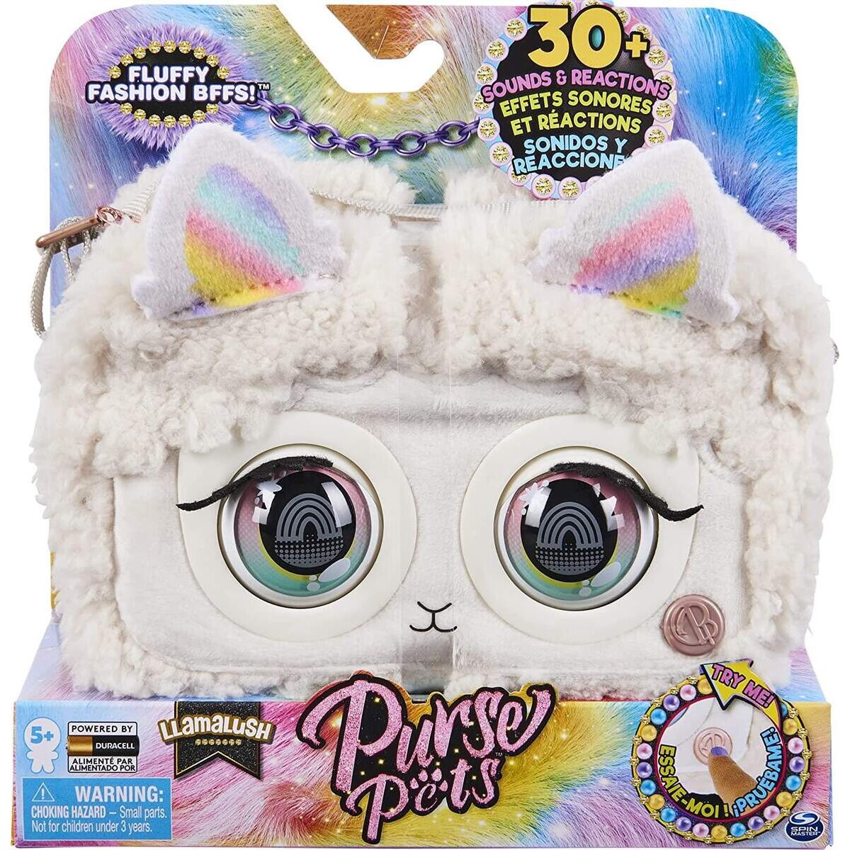 Spin Master Purse Pets Reaktionen Flauschi Lama Tasche mit mehr als 30 interaktiven Geräuschen