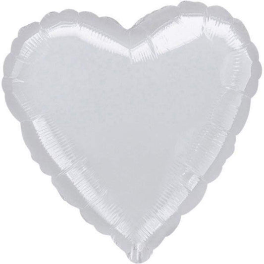 amscan Folienballon Herz, silber metallic