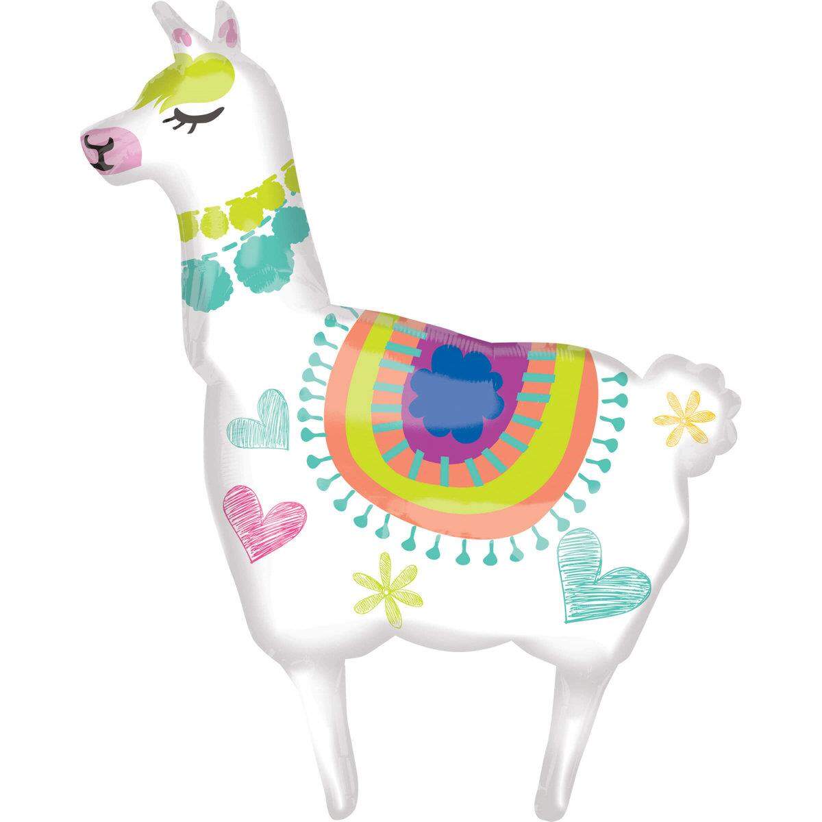 amscan Supershape Folienballon Llama, 71 x 104 cm