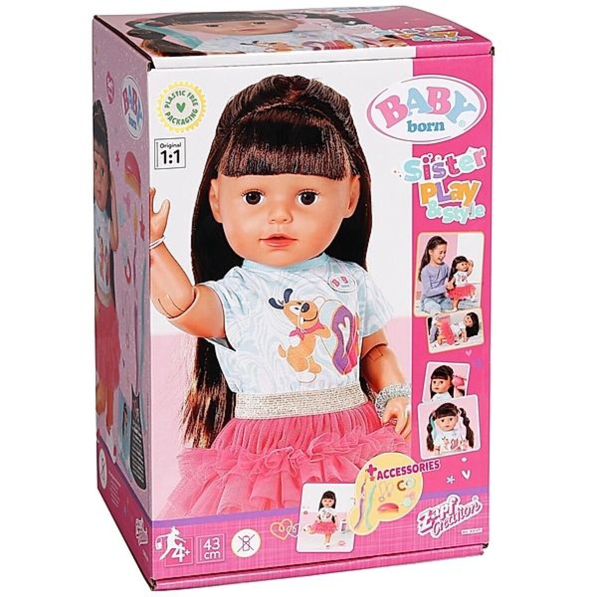 BABY born® Sister Style & Play brunette 43cm