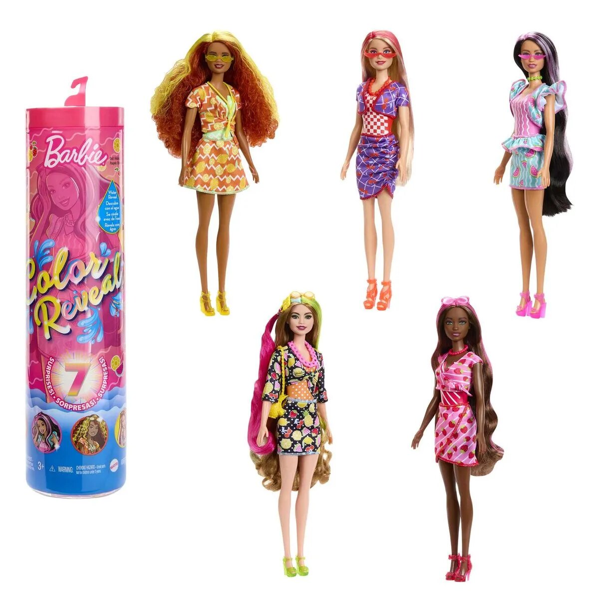 Barbie Color Reveal Sweet Fruit Puppensortiment, 1 Packung