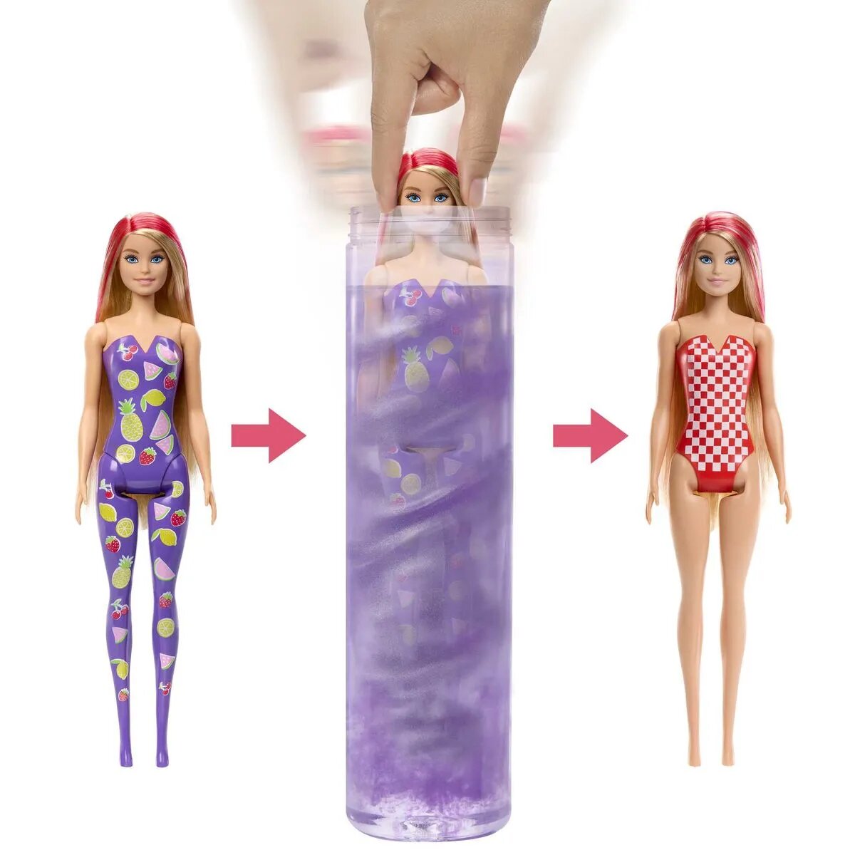 Barbie Color Reveal Sweet Fruit Puppensortiment, 1 Packung