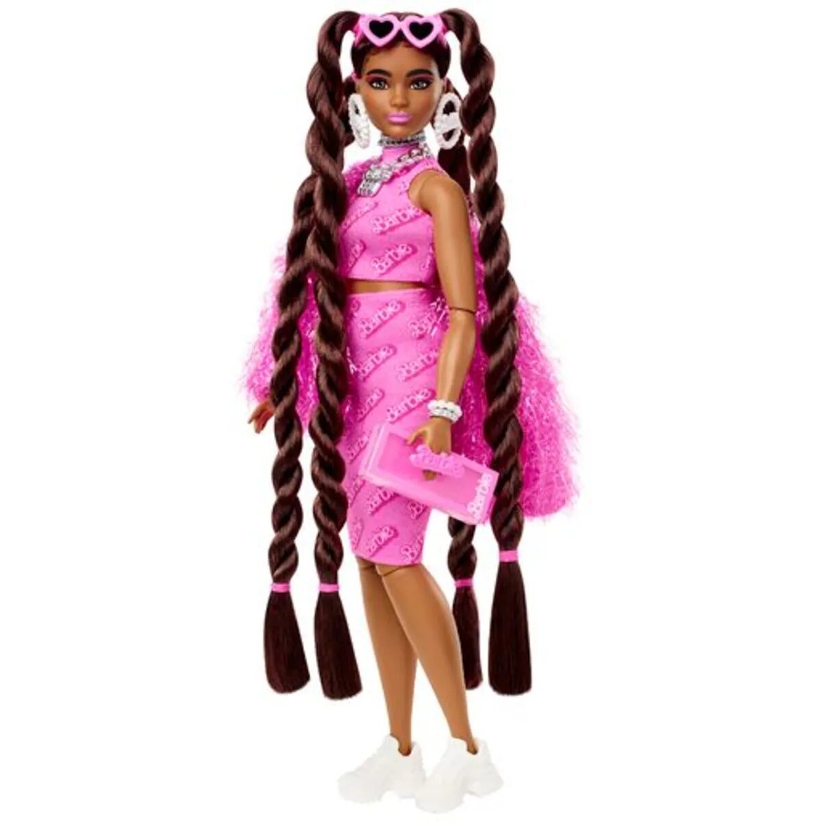 Barbie Extra Puppe mit 1980s Barbie Logo (brünett)