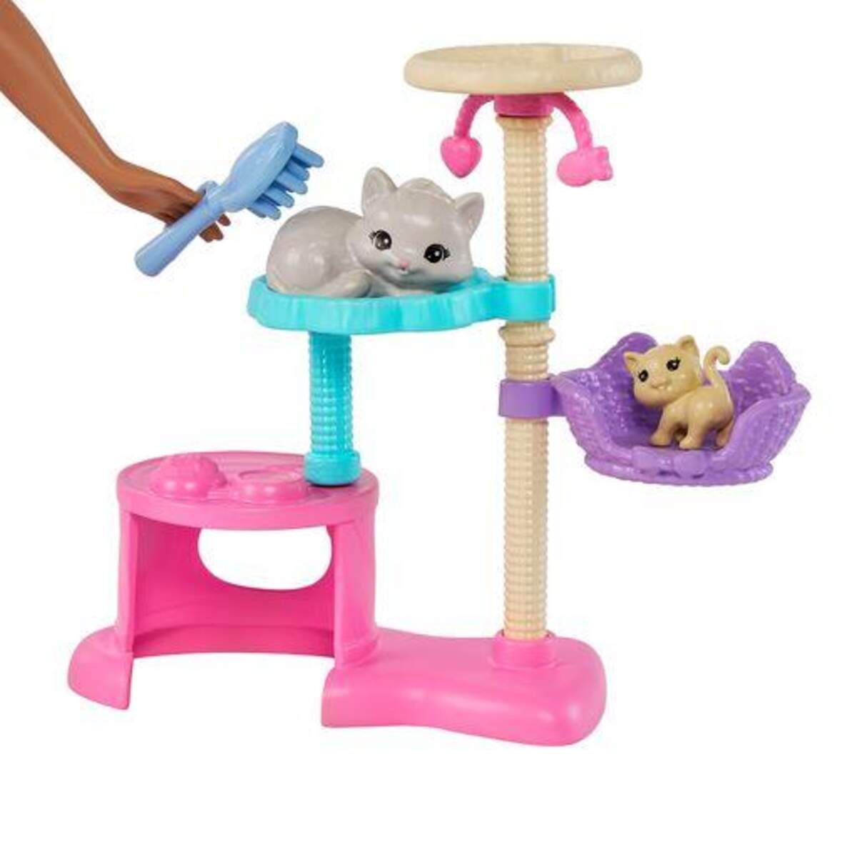 Barbie Puppe und Kätzchen Kratzbaum Spielset mit Zubehör