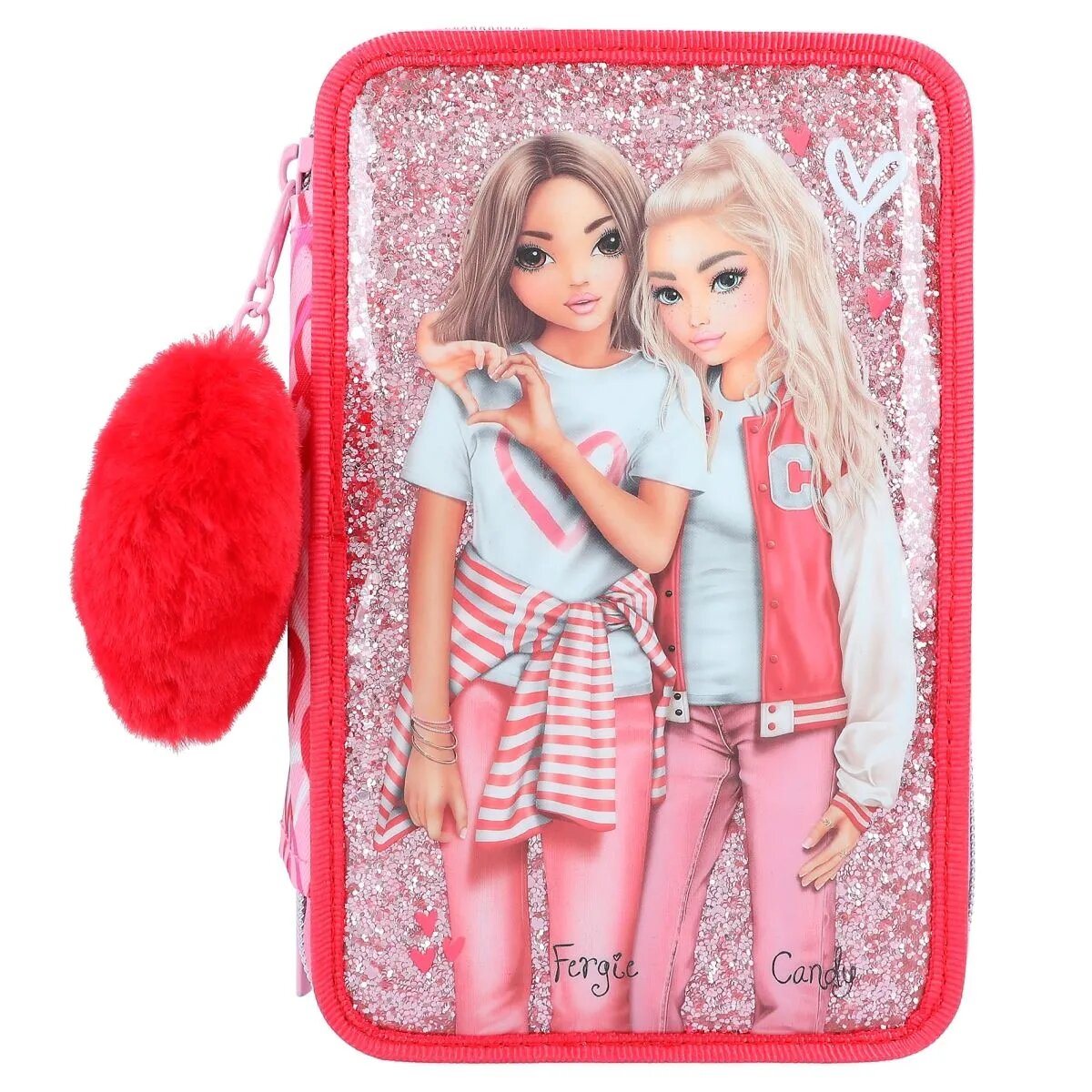 Depesche TOPModel 3-Fach Federtasche ONE LOVE mit Glitzer