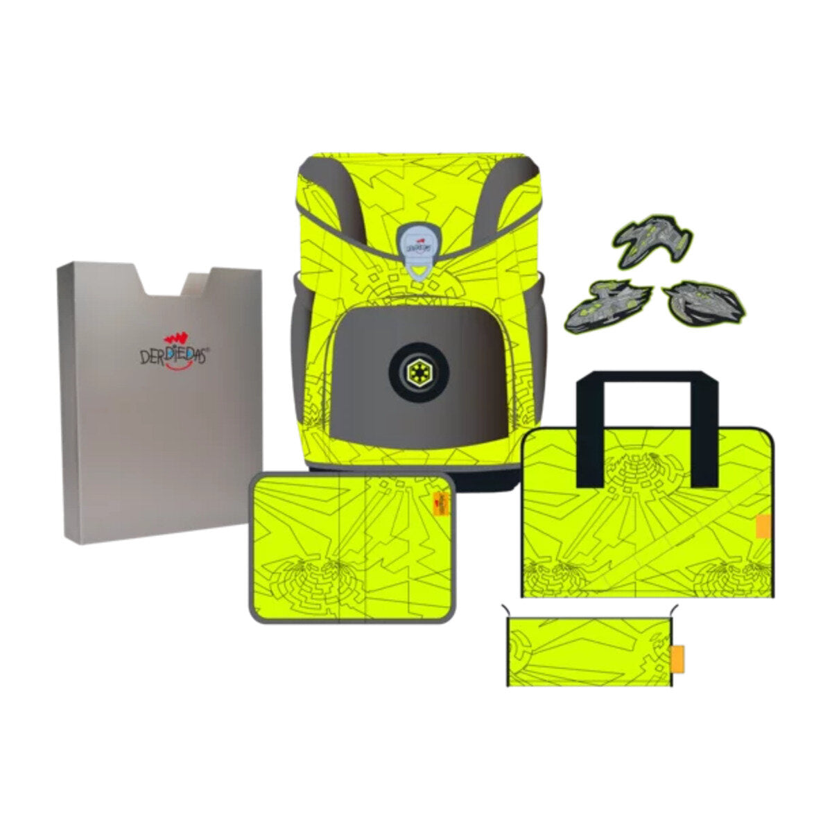 DerDieDas ErgoFlex Easy Schulranzen-Set Exklusiv Superflash Neon Fighter