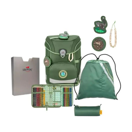 DerDieDas Schulranzen-Set ErgoFlex Easy Exklusiv ECO Green Planet, 5-teilig