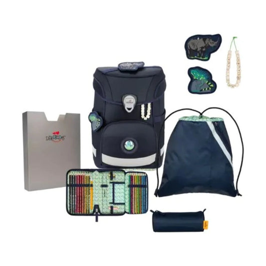 DerDieDas Schulranzen-Set ErgoFlex Easy Exklusiv ECO Blue Planet, 5-teilig