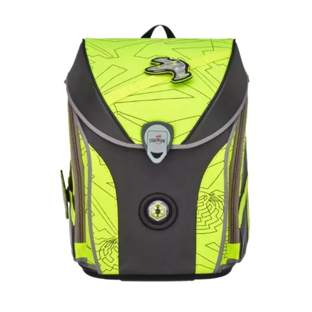 DerDieDas Schulranzen-Set ErgoFlex MAX "Superflash" Neon Fighter, 5-teilig