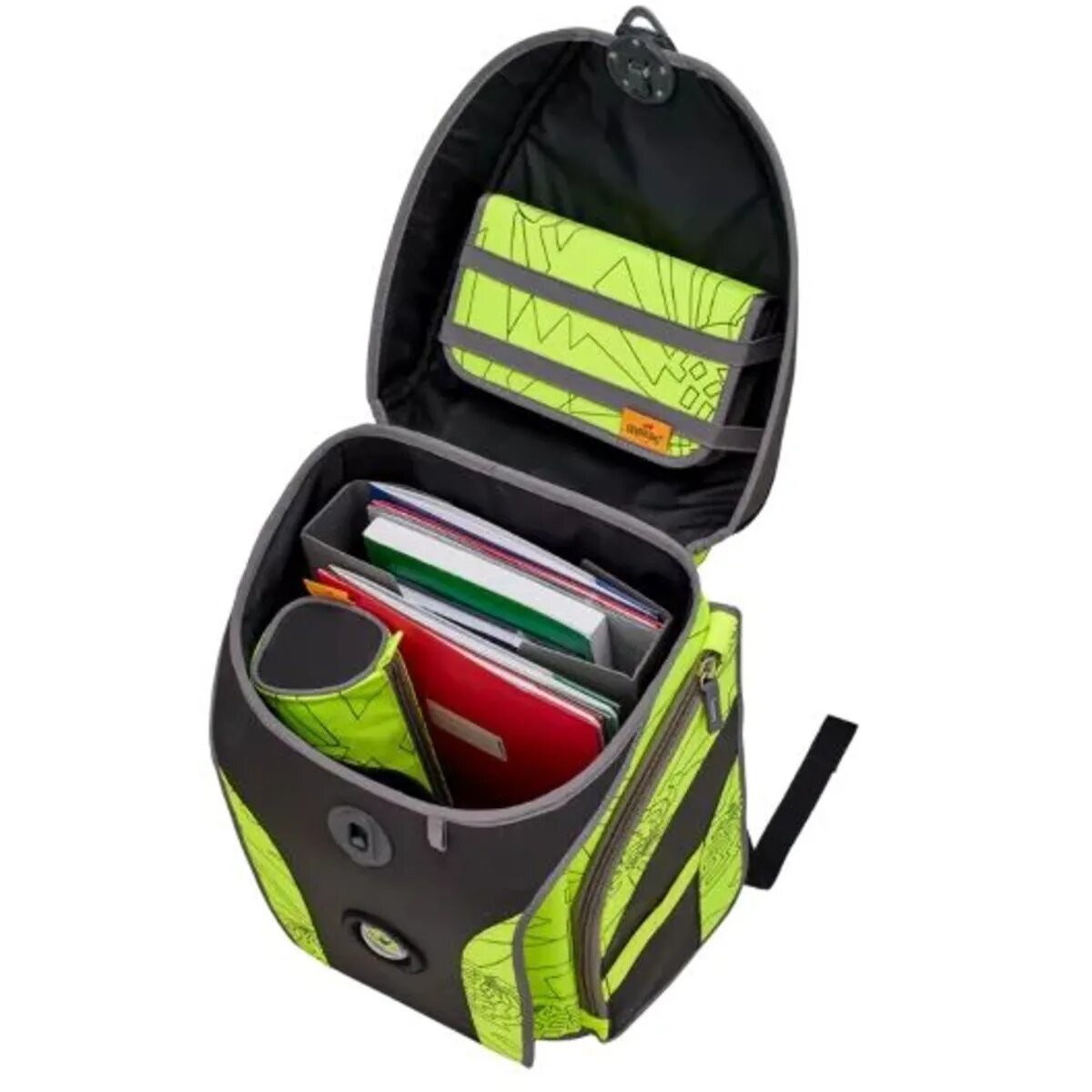 DerDieDas Schulranzen-Set ErgoFlex MAX "Superflash" Neon Fighter, 5-teilig