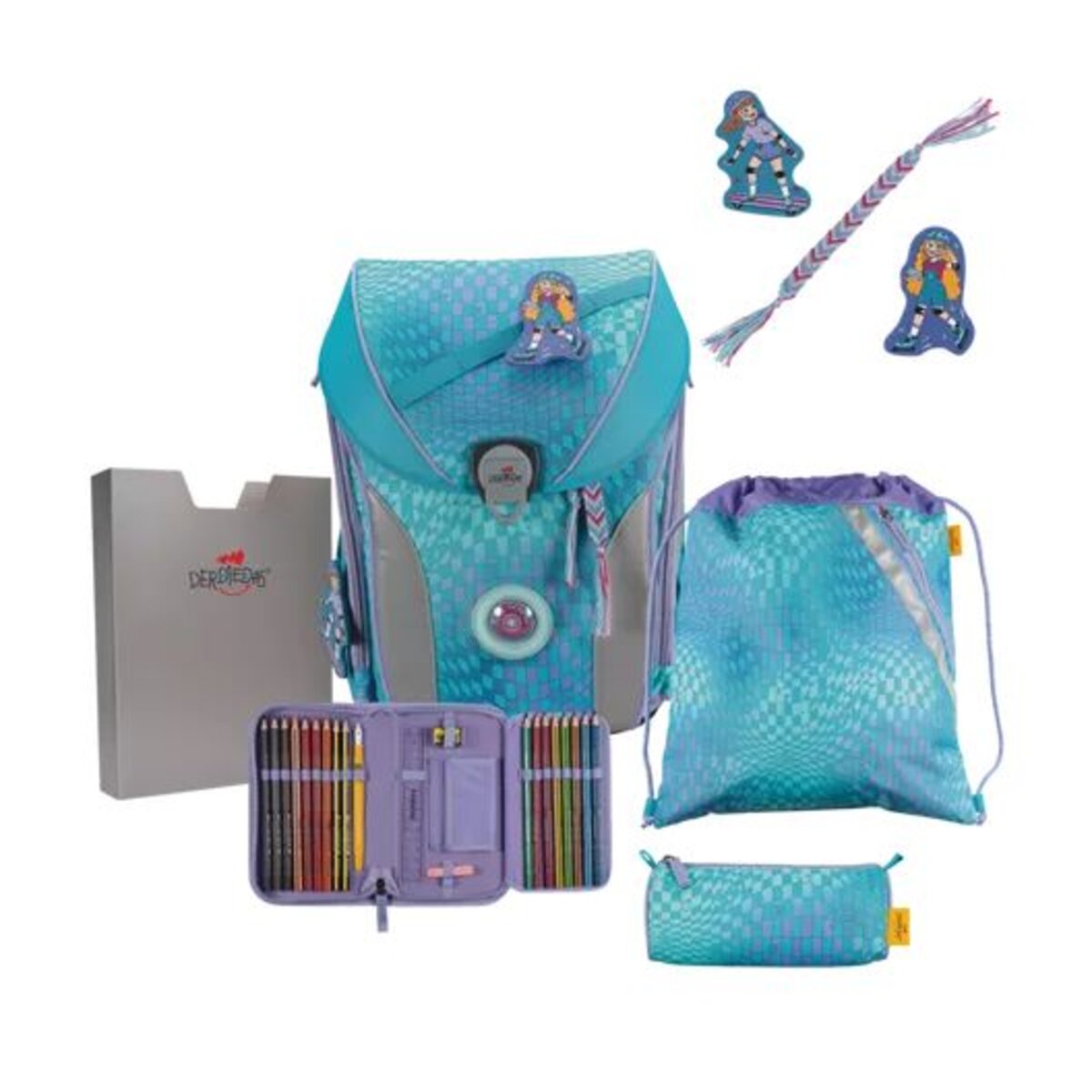 DerDieDas Schulranzen-Set ErgoFlex MAX Exklusiv LED Active