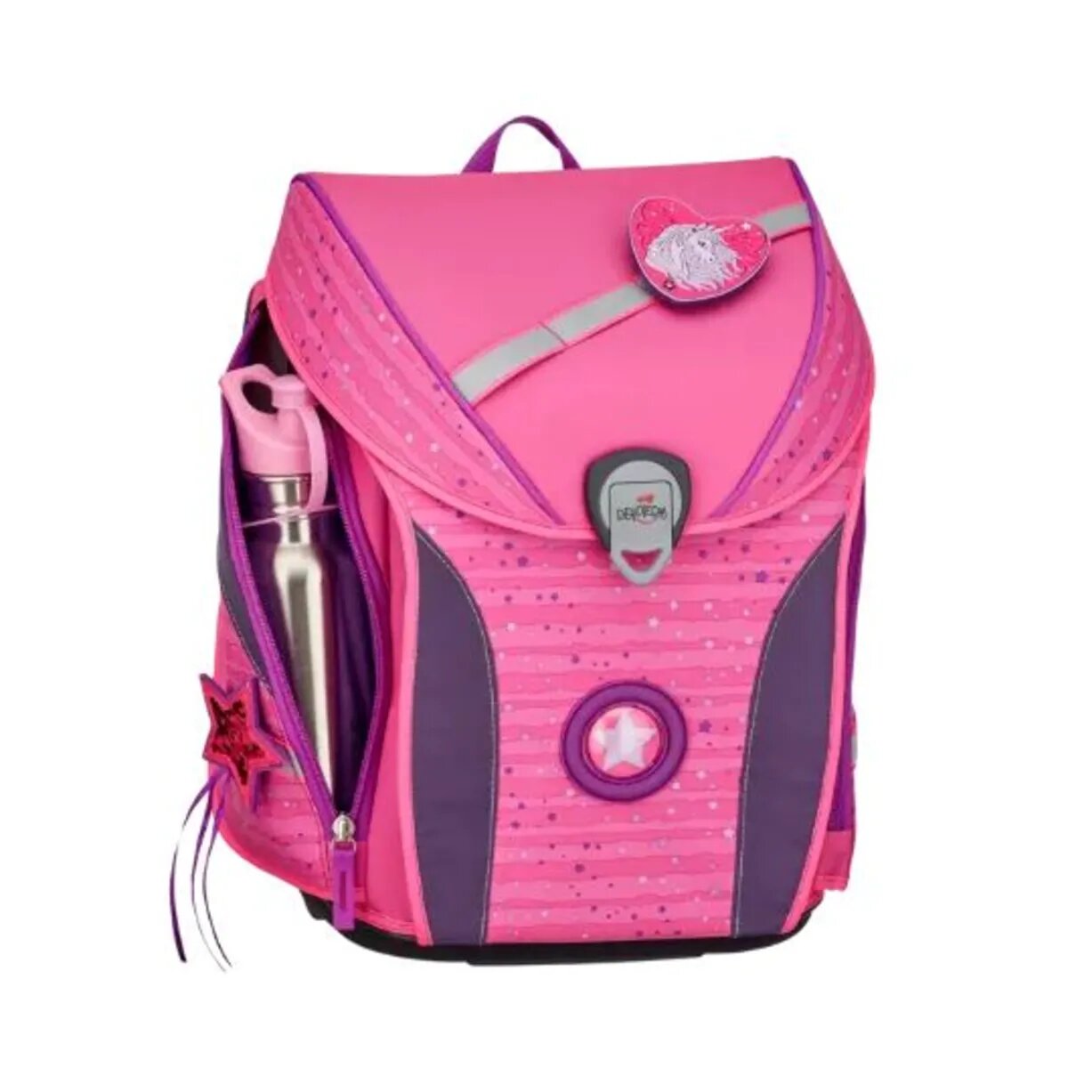 DerDieDas Schulranzen-Set Ergoflex Max Pretty Unicorn, 5-teilig