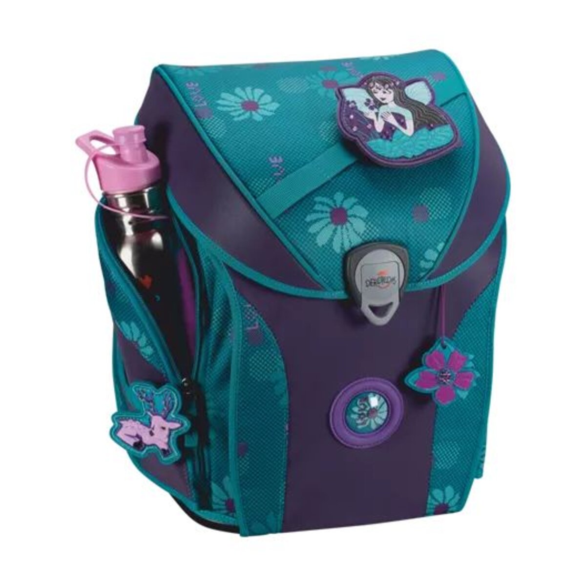 DerDieDas Schulranzen-Set ErgoFlex MAX Exklusiv Superflash Fairy Flower