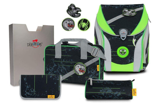 DerDieDas Schulranzenset ErgoFlex MAX Buttons Scorpio, 5-teilig