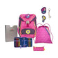 DerDieDas Schulrucksack-Set ErgoFlex Exklusiv Superflash Pink Mermaid, 5-teilig