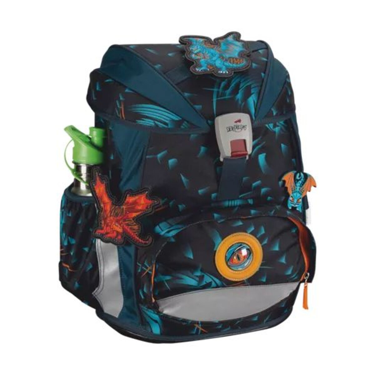 DerDieDas Schulrucksack-Set ErgoFlex Exklusiv LED Dragon Moon