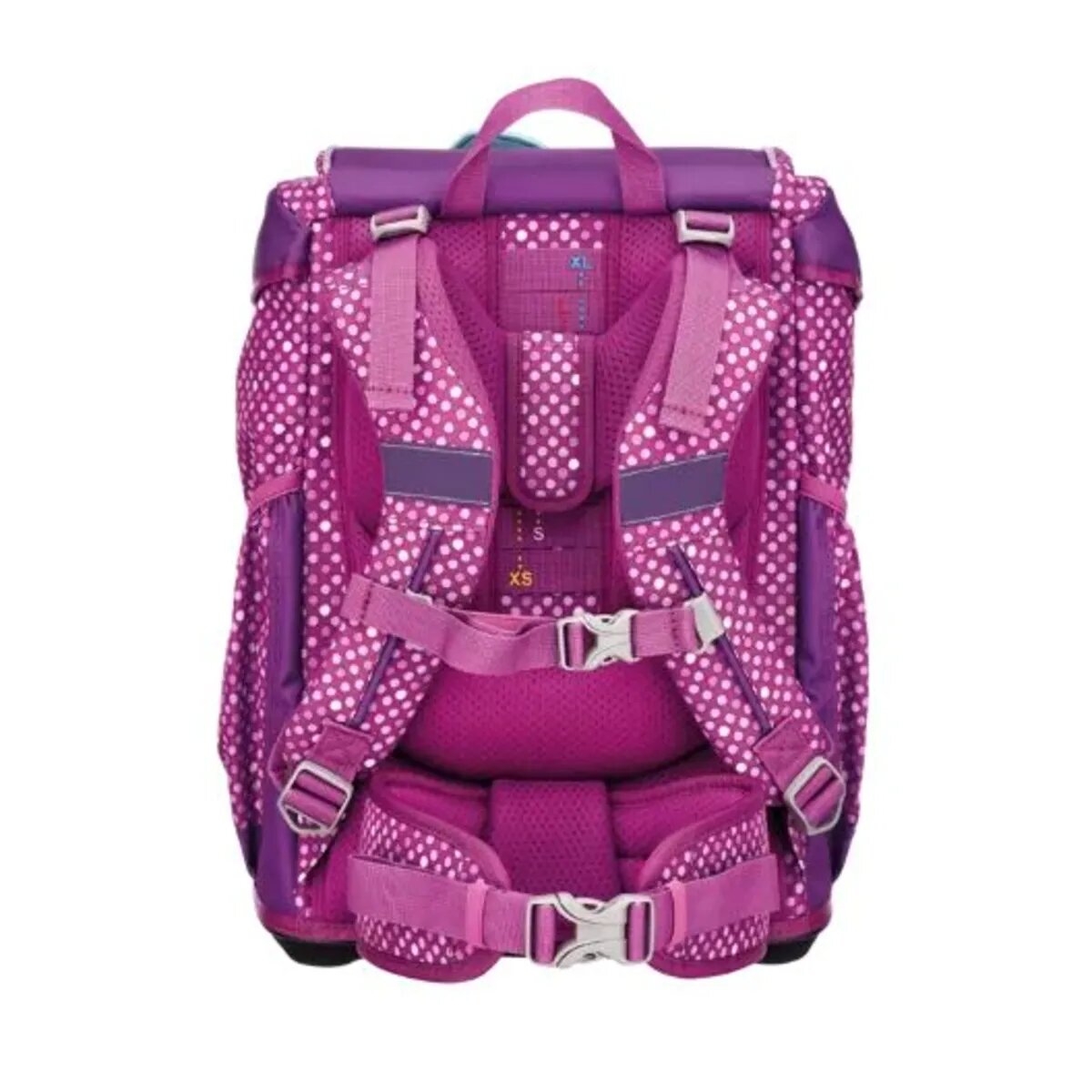 DerDieDas Schulrucksack-Set Ergoflex Purple Dots, 5-teilig