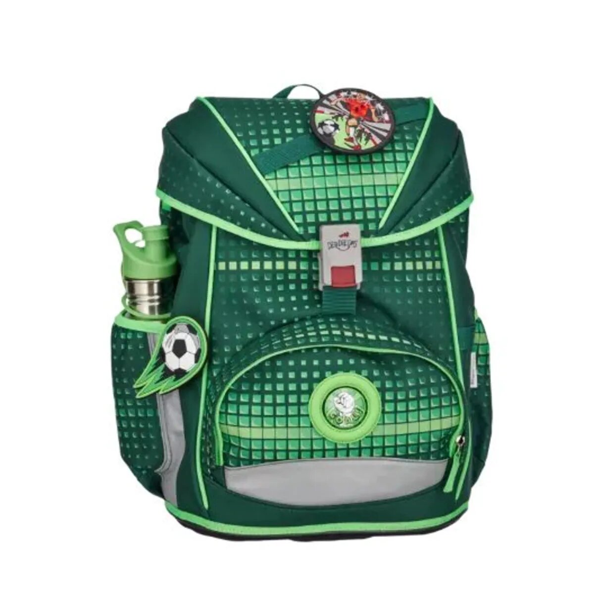 DerDieDas Schulrucksack-Set Ergoflex Soccer Green, 5-teilig