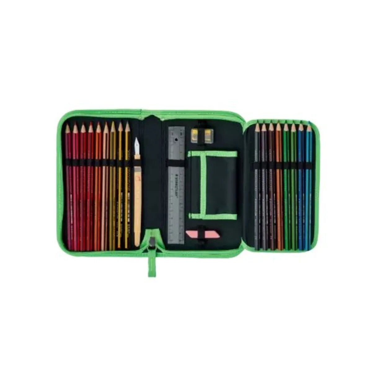 DerDieDas Schulrucksack-Set Ergoflex Soccer Green, 5-teilig