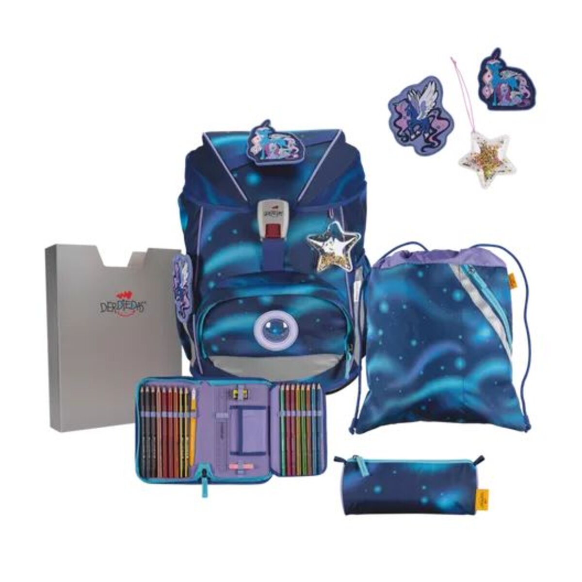 DerDieDas Schulrucksack-Set ErgoFlex Superlight Luna