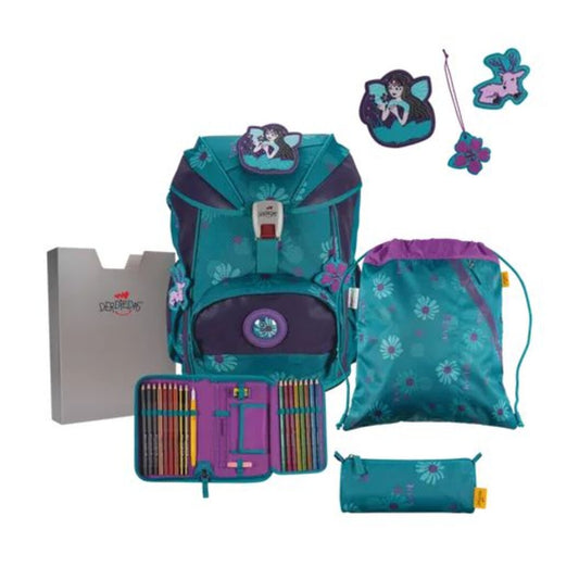 DerDieDas Schulrucksack-Set ErgoFlex Exklusiv Superflash Fairy Flower