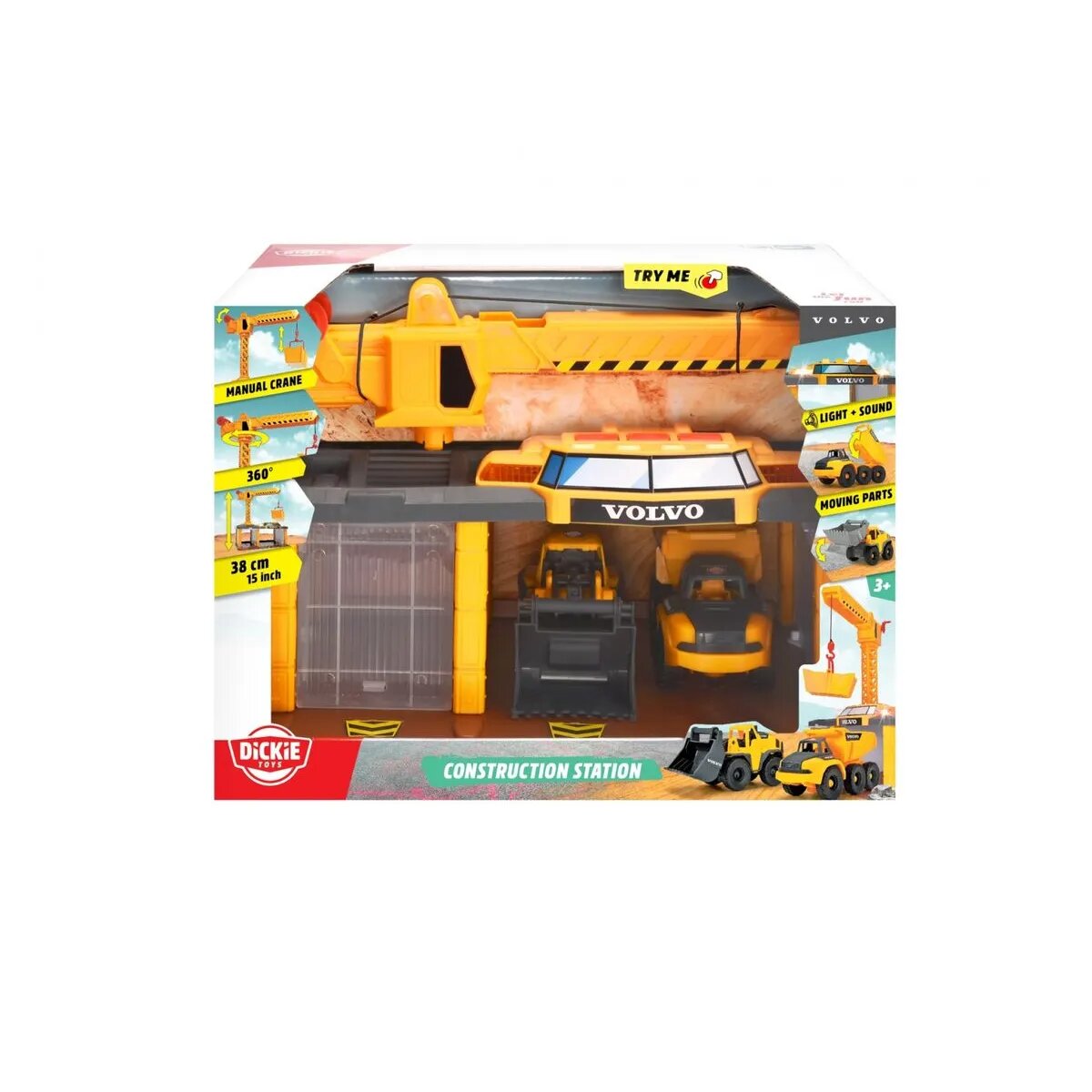 Dickie Toys Volvo Baustellen-Station, Try Me