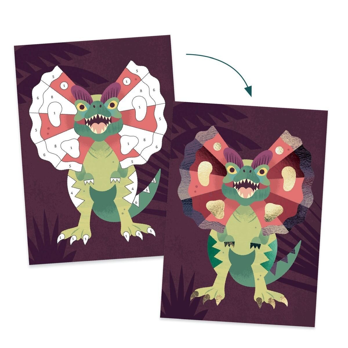 Djeco Metallfolie: Dinosaurier