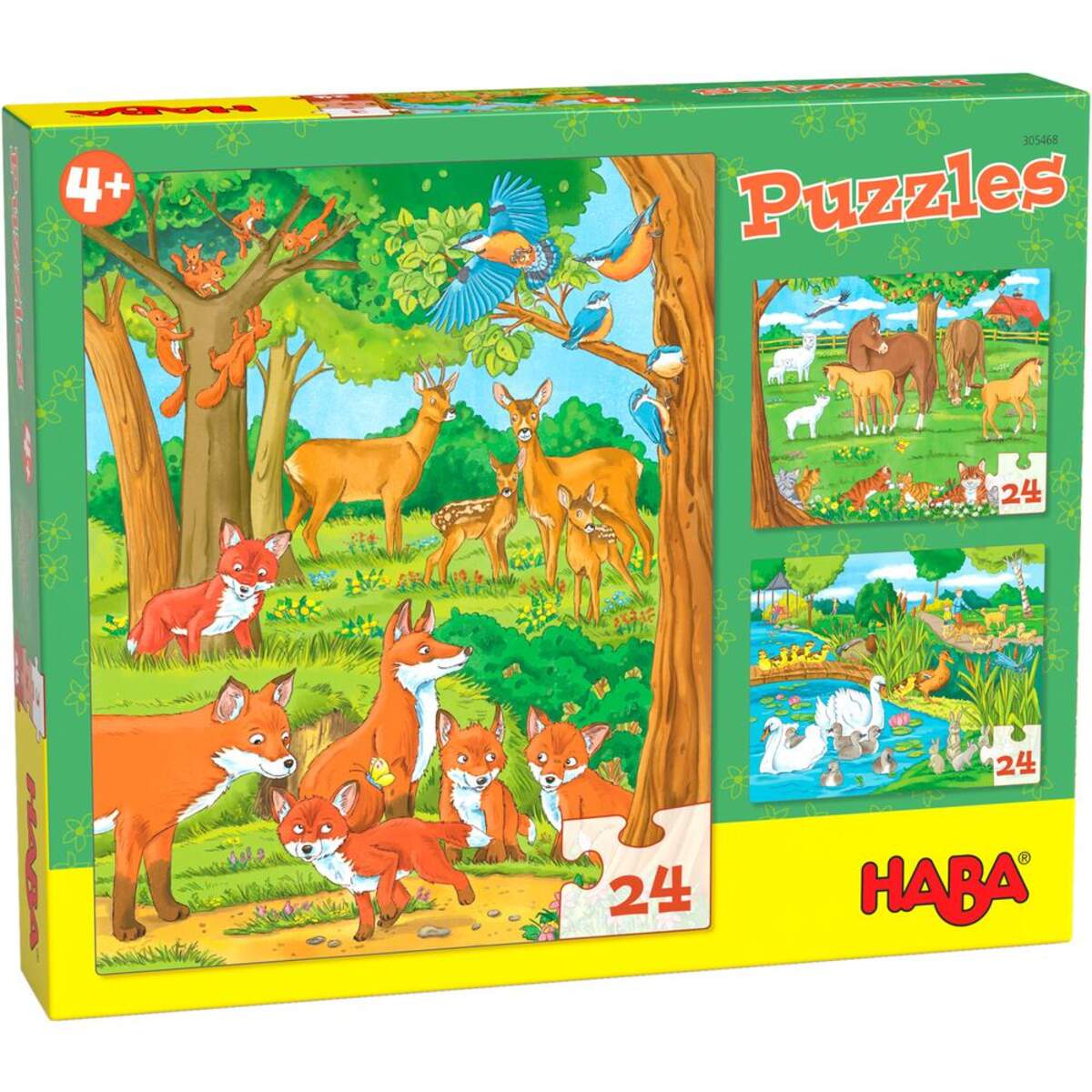 HABA 305468 Puzzles Tierfamilien 2 x 24 Teile