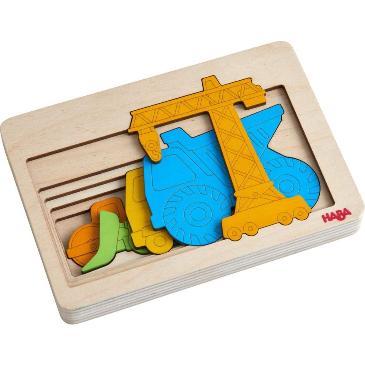 HABA 305530 Holzpuzzle Baustellenfahrzeuge