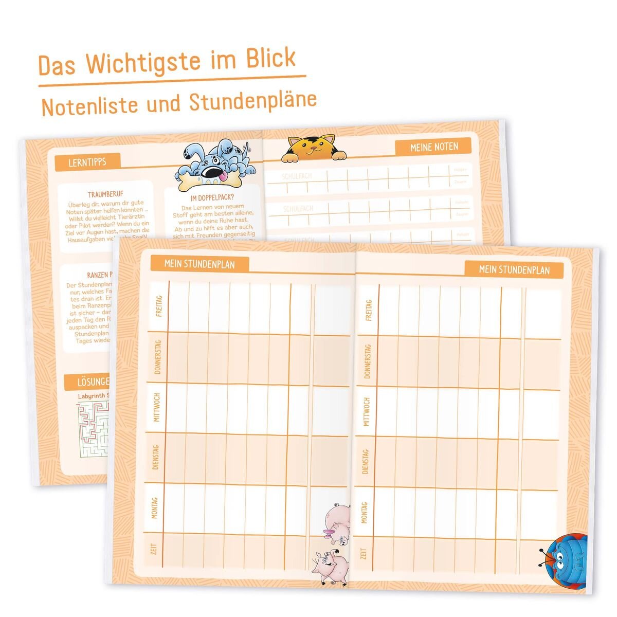 Häfft Verlag Grundschul-Aufgabenheft A5 mit Stickerbogen, 1 Stück, 2-fach sortiert