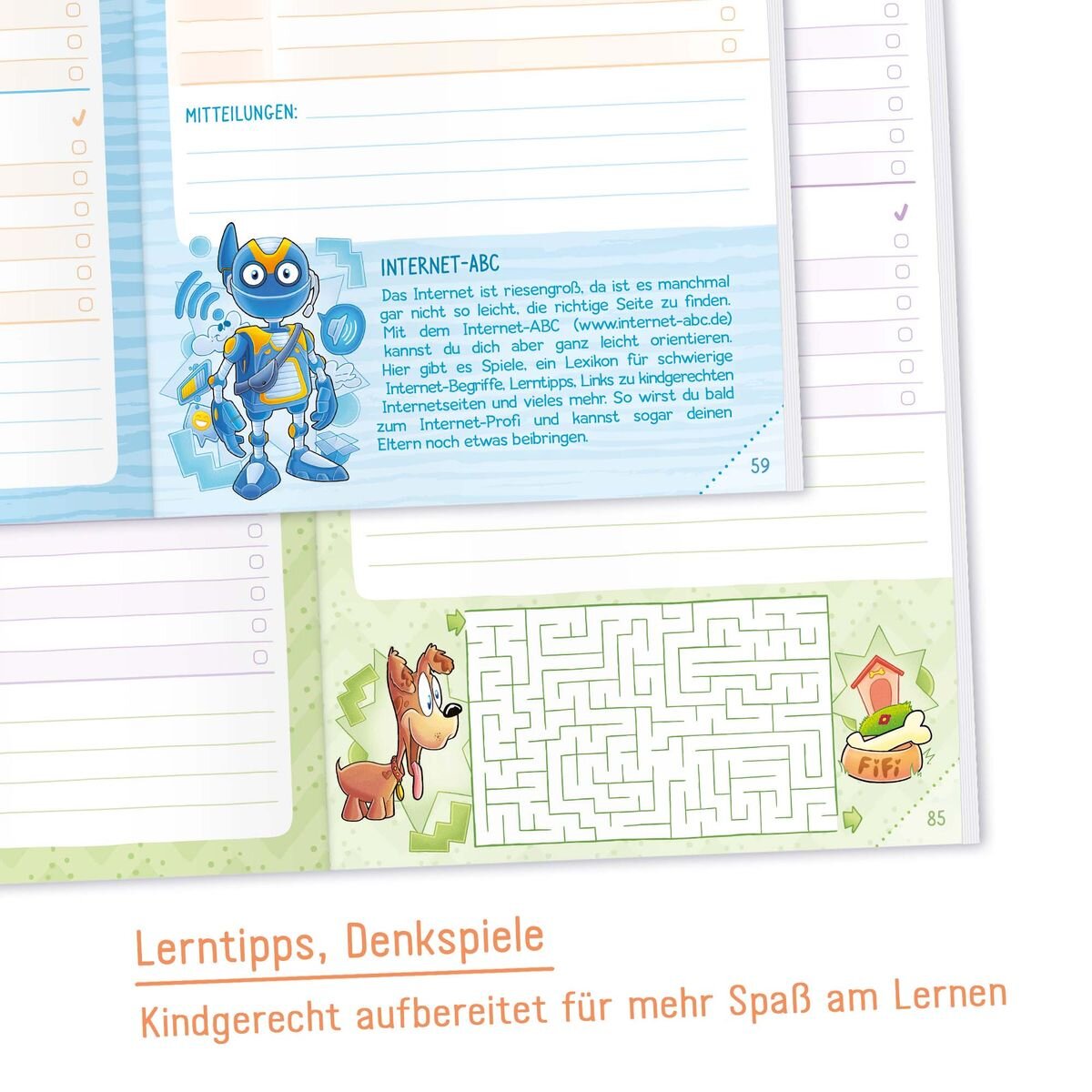 Häfft Verlag Grundschul-Aufgabenheft A5 mit Stickerbogen, 1 Stück, 2-fach sortiert