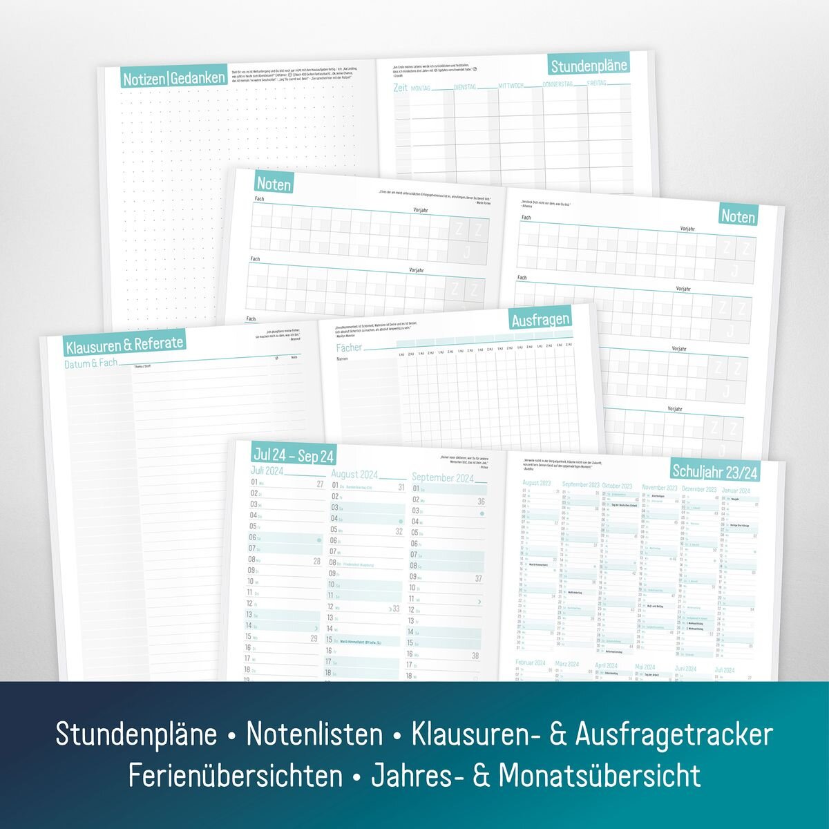 Häfft Verlag Häfft Planer 23/24  Hausaufgabenheft A5, 1 Stück, 10-fach sortiert