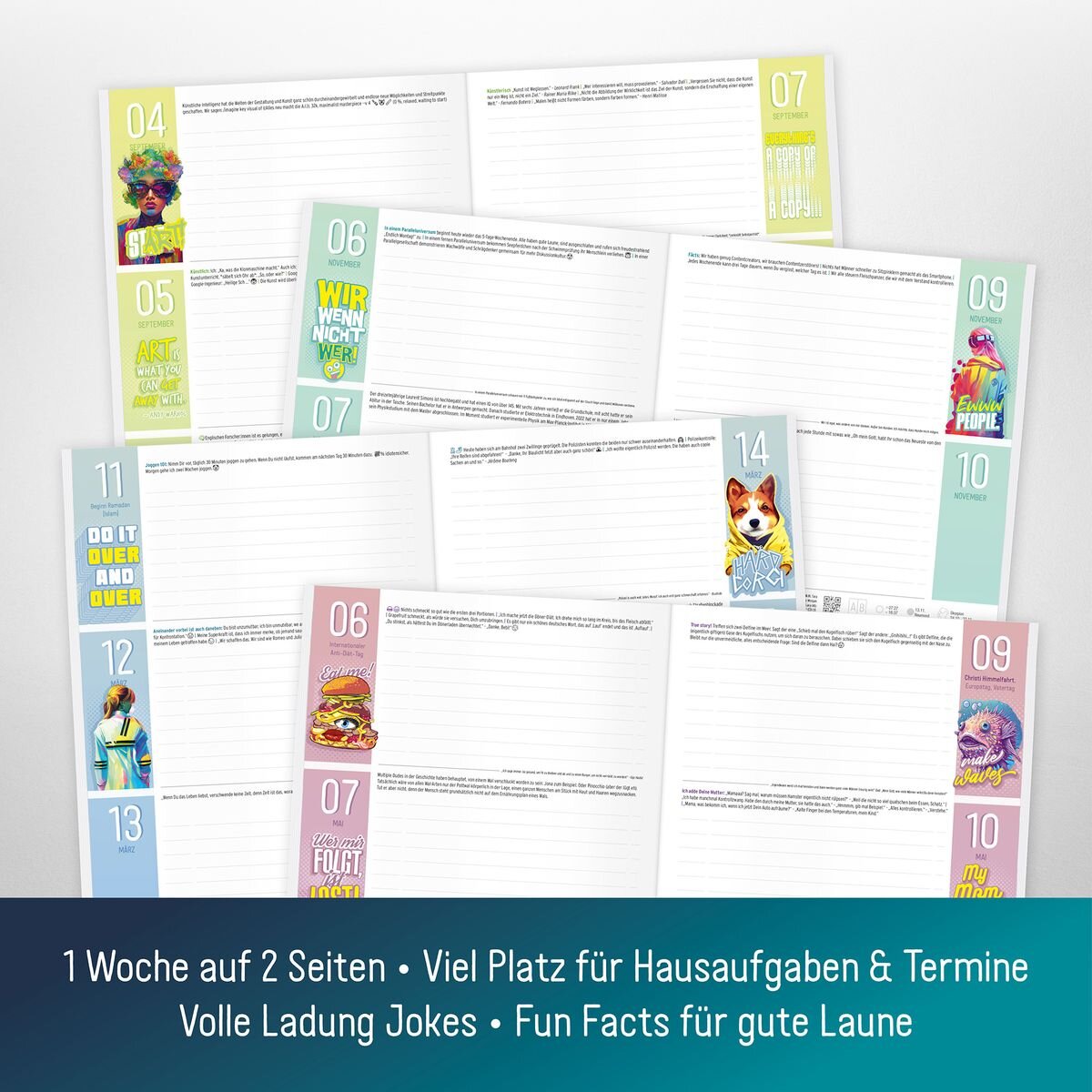 Häfft Verlag Häfft Planer 23/24  Hausaufgabenheft A5, 1 Stück, 10-fach sortiert