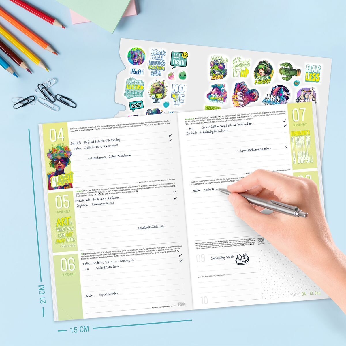 Häfft Verlag Häfft Planer 23/24  Hausaufgabenheft A5, 1 Stück, 10-fach sortiert
