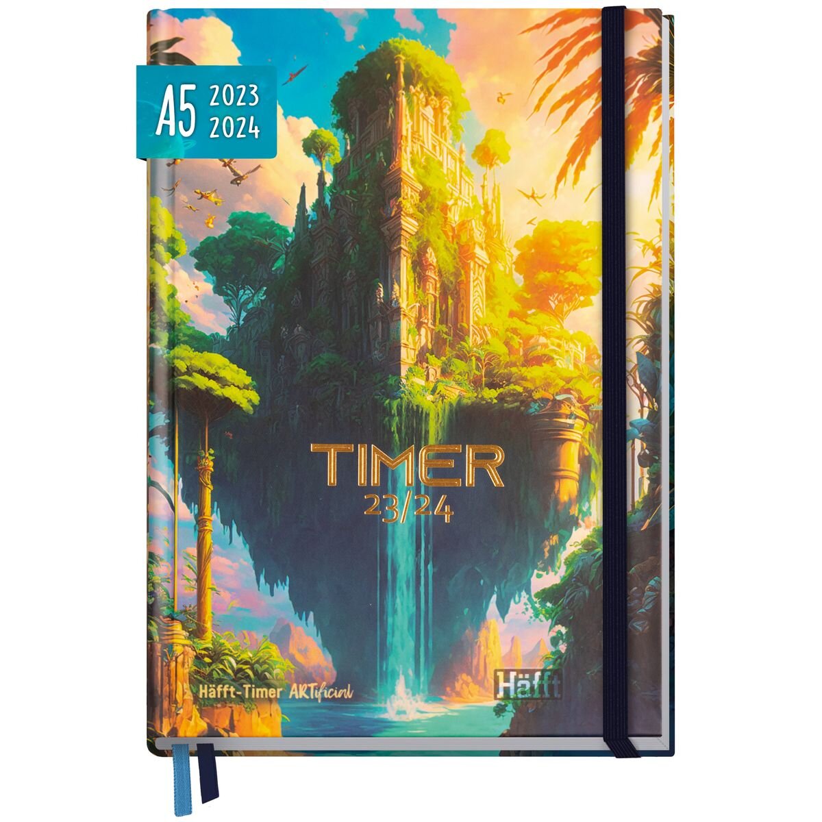 Häfft Verlag Häfft-Timer ARTificial 23/24  A5, Aug 23 – Sep 24, Gummib, 1 Stück, 3-fach sortiert