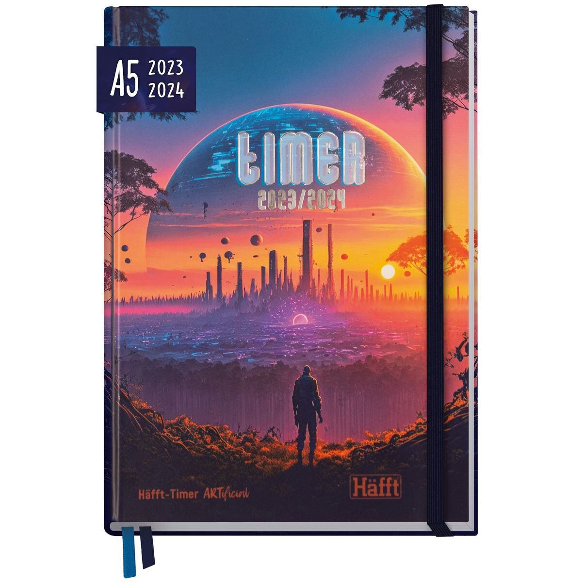 Häfft Verlag Häfft-Timer ARTificial 23/24  A5, Aug 23 – Sep 24, Gummib, 1 Stück, 3-fach sortiert