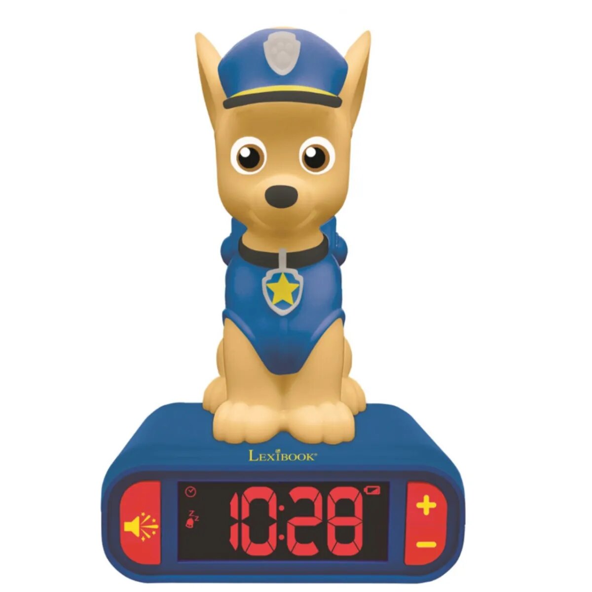 Waiky Paw Patrol Chase Wecker mit 3D Nachtlicht-Figur