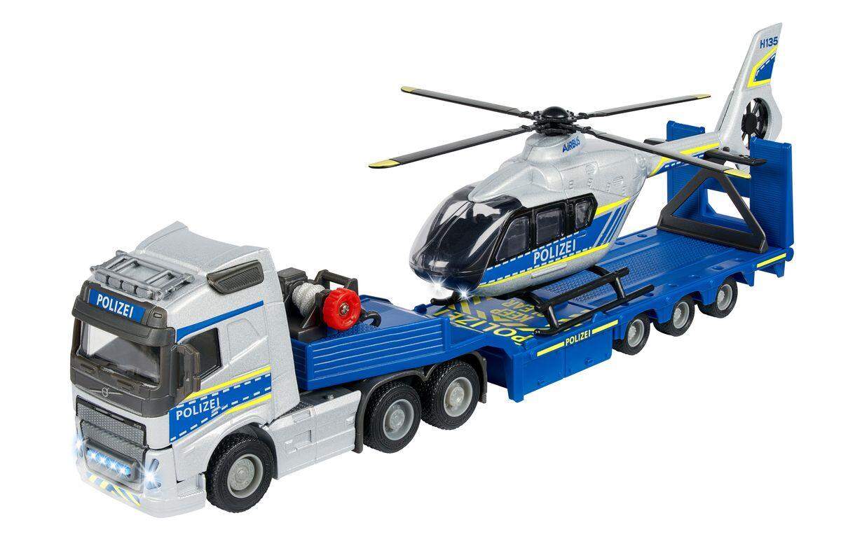 Majorette Volvo Truck +  Airbus Police Helicopter