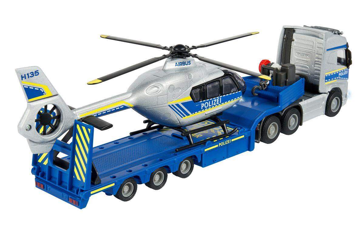 Majorette Volvo Truck +  Airbus Police Helicopter