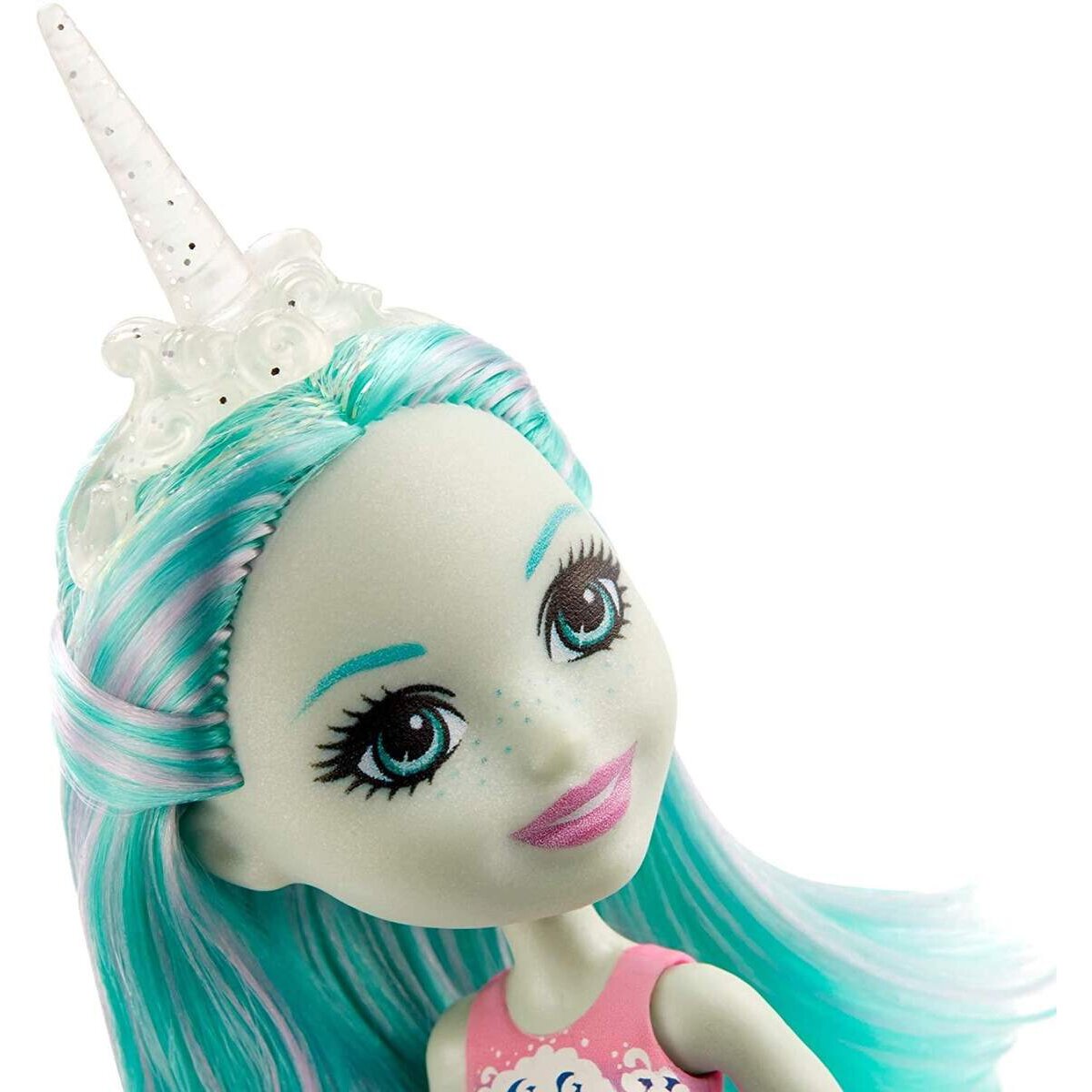 Mattel Enchantimals Naddie Narwhal Puppe (ca. 15 cm) und Tierfreundin Sword